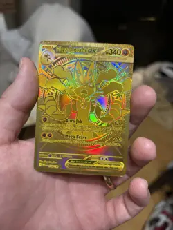Pokemon M Mega Lucario EX Gold Ultra Secret Rare Holo Card - Image 1
