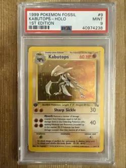 Kabutops 1st Edition Fossil Holo Rare 9/62 Pokemon Card PSA 9 - Image 1