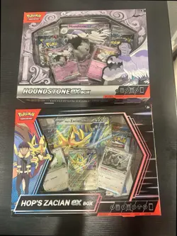 Pokemon TCG Hop's Zacian ex Box And Houndstone Ex Box Set Sealed New - Image 1