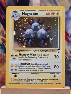 MAGNETON 2000 POKEMON ORIGINAL BASE SET 2 RARE HOLO 9/130 ??BIG SWIRL?? - Image 1