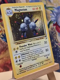 MAGNETON 2000 POKEMON ORIGINAL BASE SET 2 RARE HOLO 9/130 ??BIG SWIRL?? - Image 3