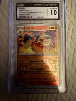 CGC 10 Pokemon Flareon 013/131 2025 Prismatic Evolutions Reverse Holo - Image 1