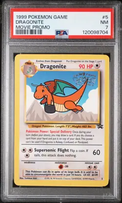 1999 POKEMON GAME MOVIE #5 DRAGONITE MOVIE PROMO PSA 7 - Image 1