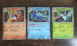 Pokemon Meowscarada 15/198 Quaquaval 54/198 Skeledirge 38/198 Cosmos Holo Set 3x - Image 1