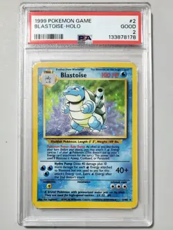 1999 Pokemon Blastoise 2/102 Holo Rare Base Set Unlimited Vintage PSA 2 GOOD - Image 1