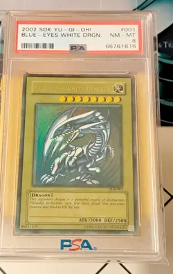 Blue-Eyes White Dragon SDK-001 Starter Deck Kaiba PSA 8 Max Fade Error Yu-Gi-OH! - Image 1