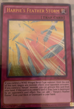 Yugioh Harpie's Feather Storm DUSA-EN027 Ultra Rare 1st Edition FOIL - Image 1