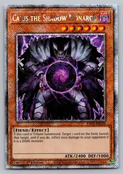 Caius the Shadow Monarch Yugioh RA03-EN194 Platinum Secret Rare PSR NM - Image 1