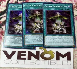 3x (M/NM) - Fusion Conscription - FUEN-EN057 - Super Rare - 1st Edition YuGiOh - Image 1