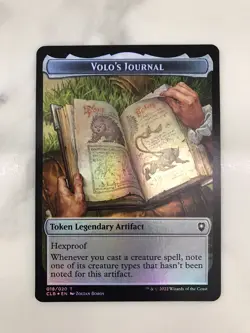 Volo's Journal / Treasure Token Foil MTG Magic the Gathering Card NM Mint CLB - Image 1
