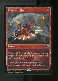 MTG Play with Fire FOIL Innistrad Midnight Hunt Pack Promo 390 - Image 1