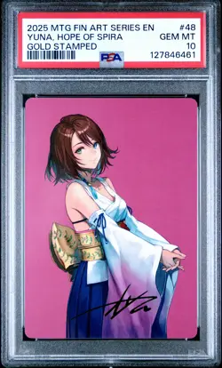 MTG Final Fantasy Art Series #48 Yuna, Hope Of Spira Gold Stamped PSA 10 - Image 1