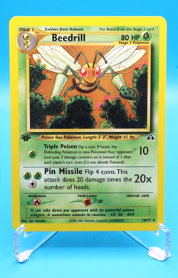 Pokemon Cards: Neo Discovery 1st Edition Rare: Beedrill 18/75 - Image 1