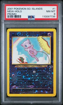 2001 POKEMON SOUTHERN ISLANDS PROMO #1 MEW-HOLO PSA 8 - Image 1
