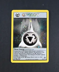 LP+ Metal Energy Holo 19/111 Neo Genesis Unlimited Pokemon Card (2 Swirls) - Image 1
