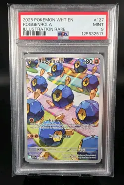2025 Pokemon Wht En-White Flare Illustration Rare Roggenrola #127 PSA 9 - Image 1