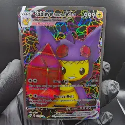 Pokemon Sableye Pikachu Custom Made Fan Art Holo - Image 1