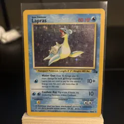 Pokemon Lapras Fossil 10/62 Holo Rare DMG - Image 1