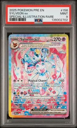 2025 POKEMON PRE EN-PRISMATIC EVOLUTIONS #156 SYLVEON EX PSA 9 - Image 1