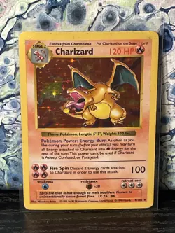 1999 Pokemon Base Set Shadowless Holo Charizard #4 - Image 1