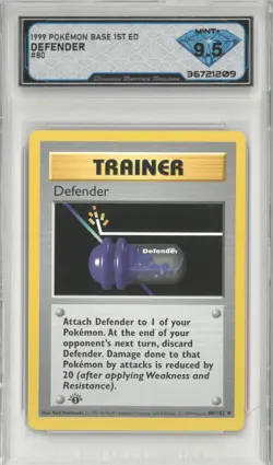 1999 Pokemon Base 1st Ed DEFENDER #80/102 💎 DSG 9.5 Mint+ - Image 1