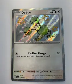 Doduo Holo Baby Shiny Ultra Rare Paldean Fates Pokemon TCG Card 199/091 NM - Image 1