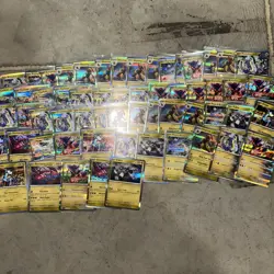 40+ Pokemon Holographic Holo Card Lot Dragon Energy Type Haxorus Diagla Cyclizar - Image 1