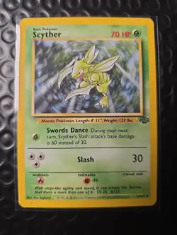 Pokemon Scyther TCG Jungle Non-Holo Rare Card 26/64 Unlimited LP - Image 1