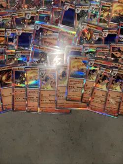 120+ Pokemon Holographic Holo Card Lot Fire Energy Type Charmander Entei Moltres - Image 4