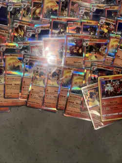 120+ Pokemon Holographic Holo Card Lot Fire Energy Type Charmander Entei Moltres - Image 5