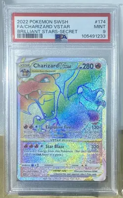 Pokemon TCG Charizard VSTAR Rainbow Secret Rare Card 174/172 PSA 9 - Image 1
