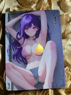 Raiden Shogun GENSHIN IMPACT Goddess Anime Waifu Girl ACG Holo Card Pool - Image 1