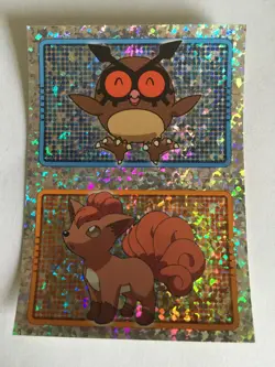 STICKER POKEMON HOLO FOIL N°37 VULPIX N°163 HOOTHOOT MERLIN TOPPS SERIE 2005 - Image 1