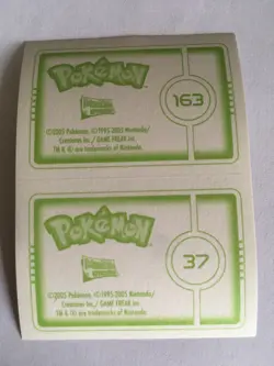 STICKER POKEMON HOLO FOIL N°37 VULPIX N°163 HOOTHOOT MERLIN TOPPS SERIE 2005 - Image 2