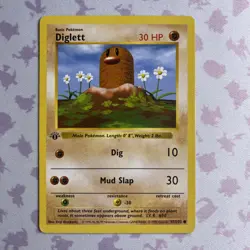 Pokemon TCG 1st Edition Base Set Diglett 47/102 Vintage WOTC - Image 1