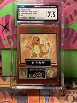 1997 Pokemon Japanese Charmander Meiji Promo Holo Foil CGC 7.5 + Squirtle Cgc 3 - Image 4