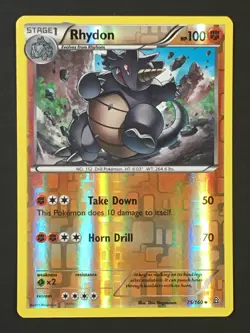 Pokemon TCG Rhydon 75/160 Reverse Holo 2015 XY Primal Clash LP - Image 1