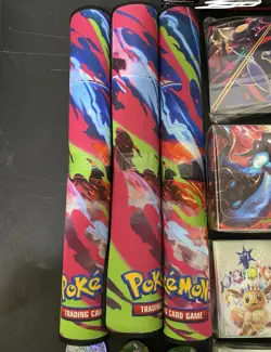 Pokemon TCG Accessory Lot Charizard PlayMat Prismatic Sleeves Binders Figures - Image 4