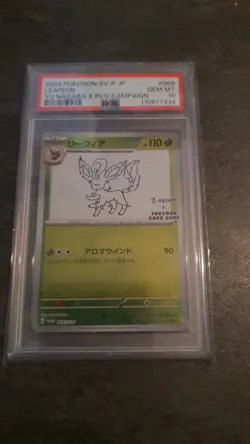 Yu Nagaba x Pokemon Leafeon Phyllali 068 SV-P Japanese PROMO PSA 10 - Image 1