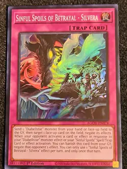 Yugioh NM In Hand AGOV-EN074 Sinful Spoils of Betrayal Silvera - Image 1