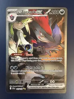 N'S ZOROARK EX 185/159 Secret Rare Pokemon Journey Together Card 2025 - Image 1