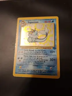 Pokemon TCG Vaporeon Holo Card Jungle Unlimited Edition 12/64 Vintage - Image 2
