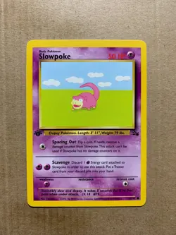 1st Edition Slowpoke 55/62 Fossil Set - Common Pokemon Card - NM/Mint - Image 1
