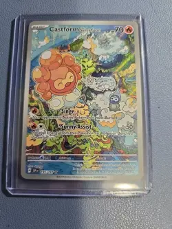 Pokemon TCG Castform Sunny Form Holo Card 195/191 Sv08: Surging Sparks - Image 1