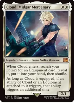 MTG Final Fantasy: Cloud, Midgard Mercenary #010 - Mythic *bonus Random Foil* - Image 1
