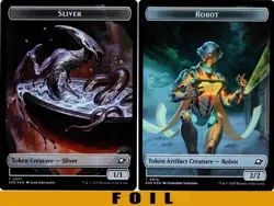 1x MTG - SLIVER \ ROBOT TOKEN #01/10 - FOIL - Edge of Eternities - Image 1