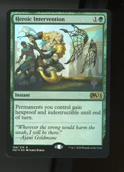 MTG Heroic Intervention FOIL Core Set 2021 Pack Promo 188/274 - Image 1