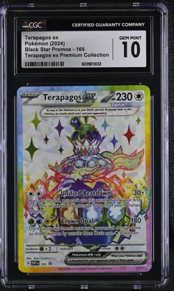 Pokemon 2024 Terapagos Ex 165 Full Art BLACK STAR PROMO CGC 10 - Image 1