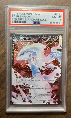 2013 Reshiram RC22/RC25 Legendary Treasures Radiant Collection PSA 8 Pokemon - Image 1