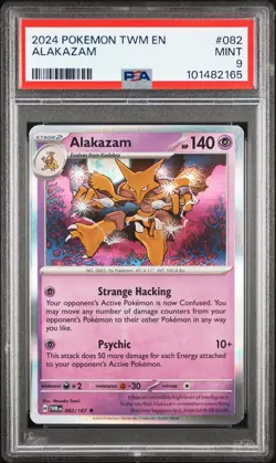 2024 Pokemon Alakazam 082/167 Sv06: Twilight Masquerade Holo PSA 9 Mint - Image 1